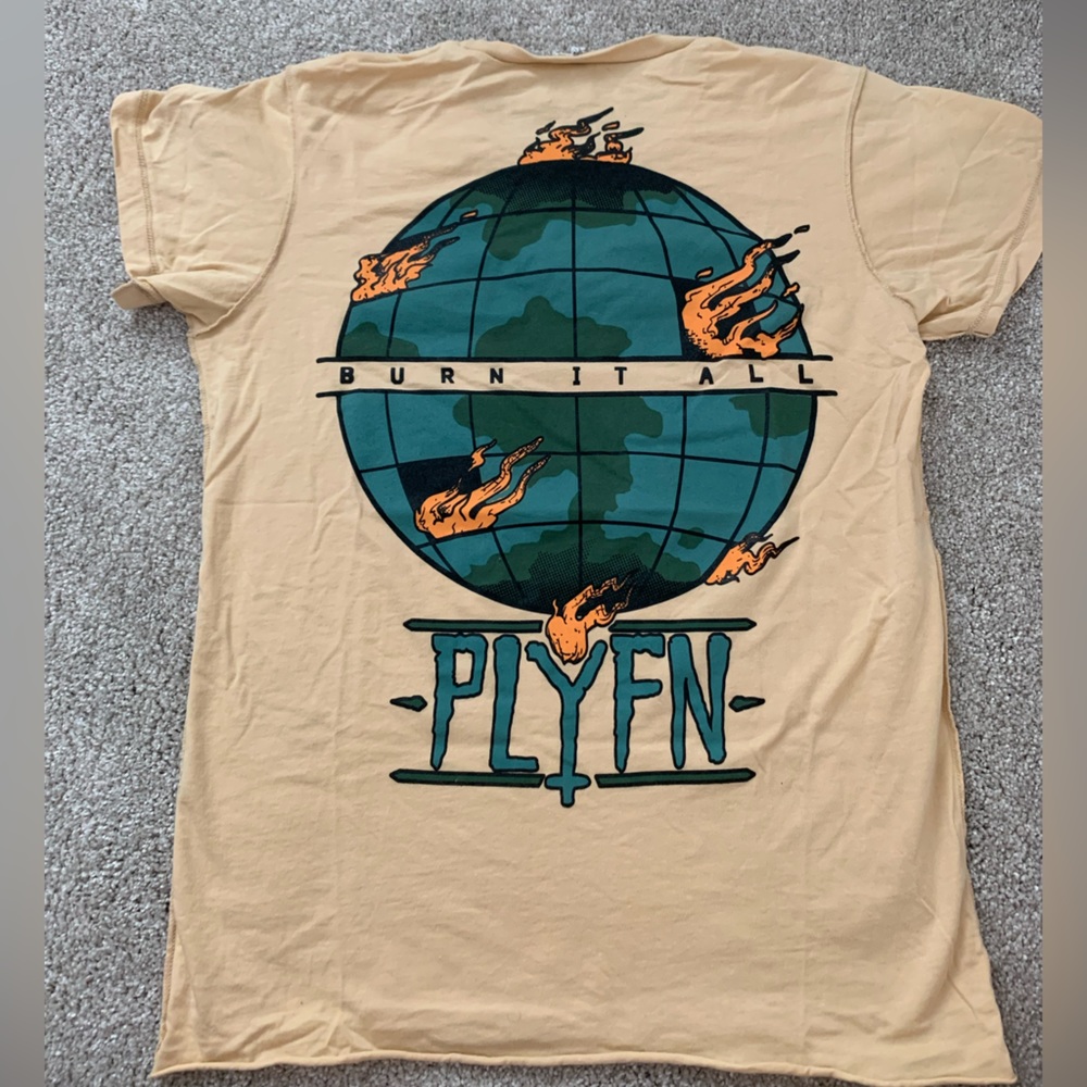 “Burn it all” cream t-shirt size s